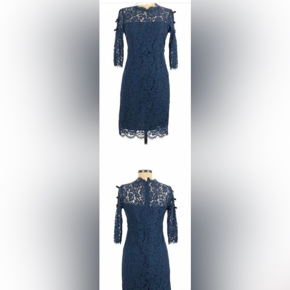 NWT Misslook Blue Lace Overlay Sheath Dress sz6 - Picture 5 of 5